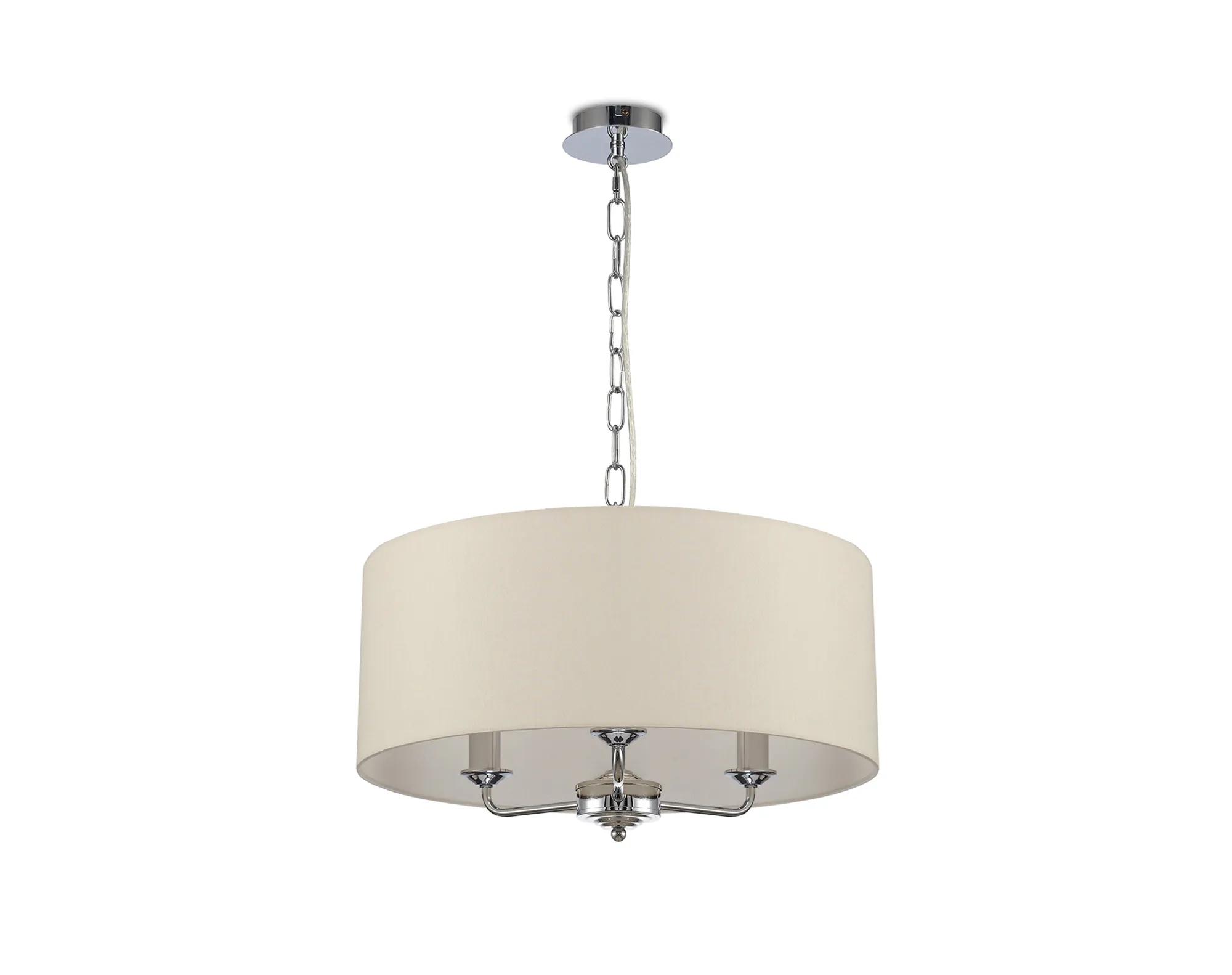 Banyan 50cm 3 Light Pendant Polished Chrome, Ivory Pearl/White DK0023  Deco Banyan